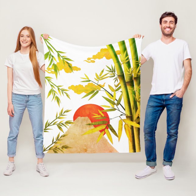 Orientalischer japanischer Aufstieg mit Bambus Fleecedecke (Beispiel)