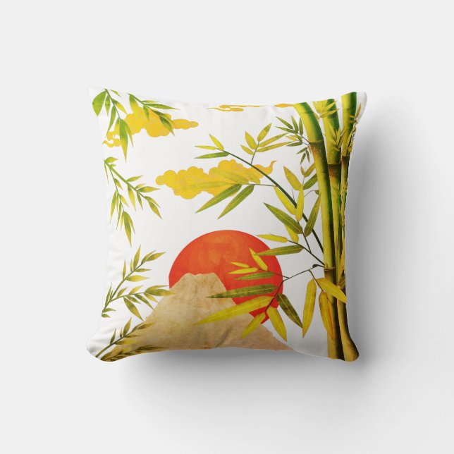 Orientalischer japanischer Aufstieg mit Bambus Kissen (Vorderseite)