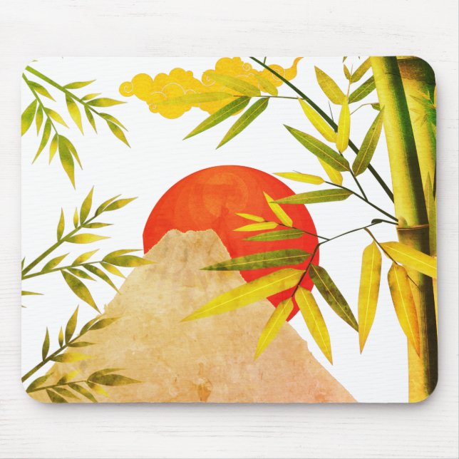 Orientalischer japanischer Aufstieg mit Bambus Mousepad (Vorne)