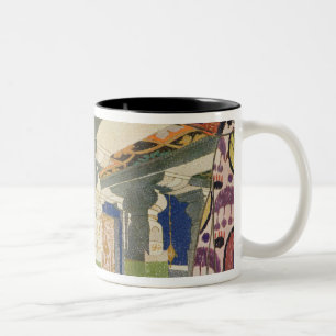 Orientalischer Landschafts-Entwurf (Farbelitho) 2 Zweifarbige Tasse