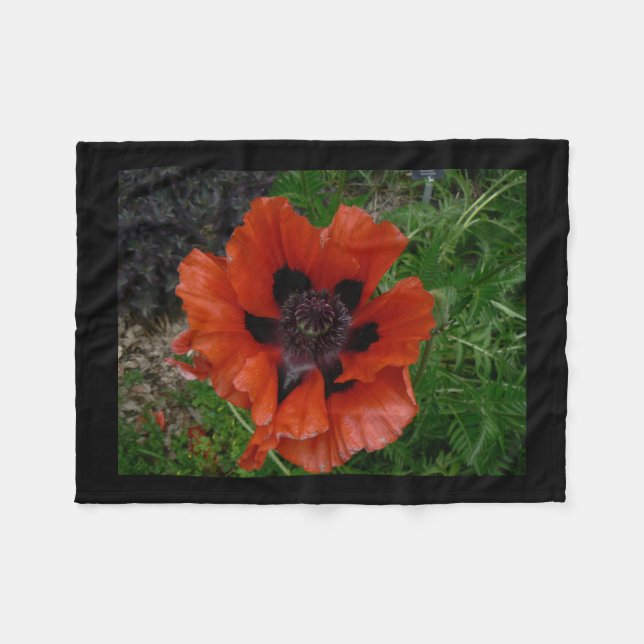 Orientalischer Mohn Fleecedecke (Vorderseite (Horizontal))