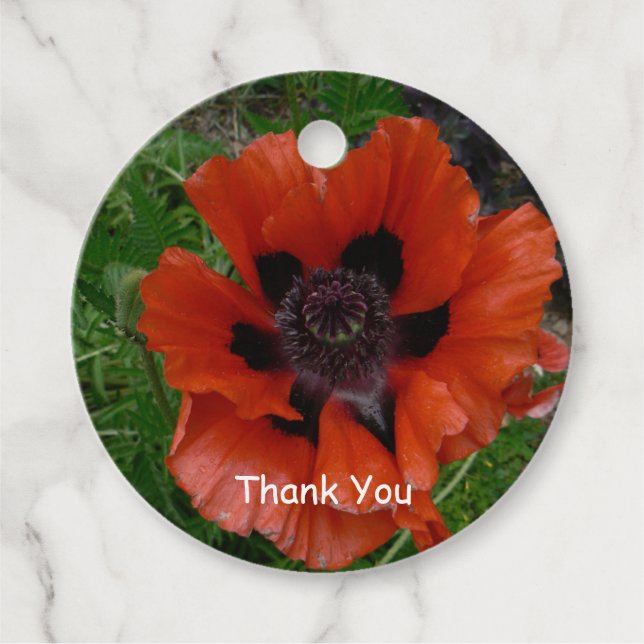 Orientalischer Mohn Geschenkanhänger (Vorderseite)