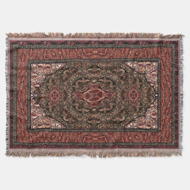 Orientalischer Persischer Antik-Rot Decke (Vorderseite)
