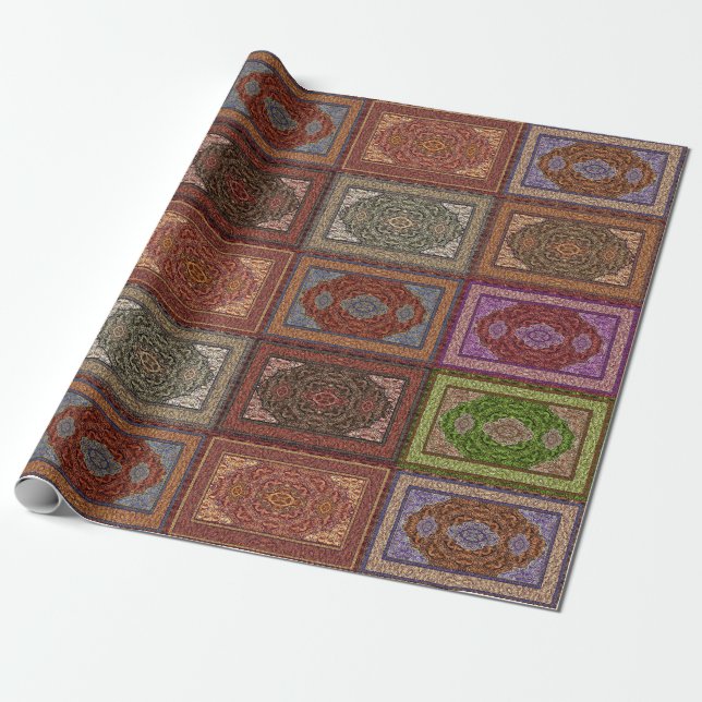 Orientalischer persischer Teppichmuster Geschenkpapier (Ungerollt)