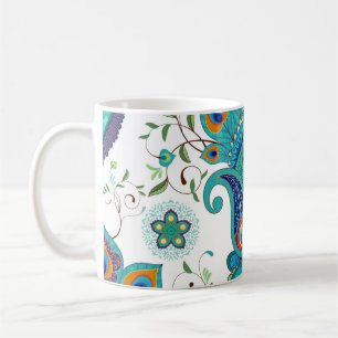 Orientalischer Pfeifen, Pfauenfedermuster. Kaffeetasse