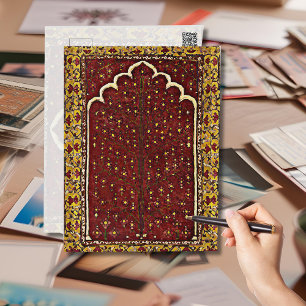 Orientalischer Rug-Look - Heiliges Baummotiv Postkarte