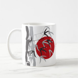 Orientalischer Sonnenaufgang Zen-Bambusgarten asia Tasse