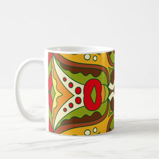 Orientalischer Stil Nahtloses Muster Kaffeetasse (Links)