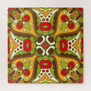 Orientalischer Stil Nahtloses Muster Puzzle
