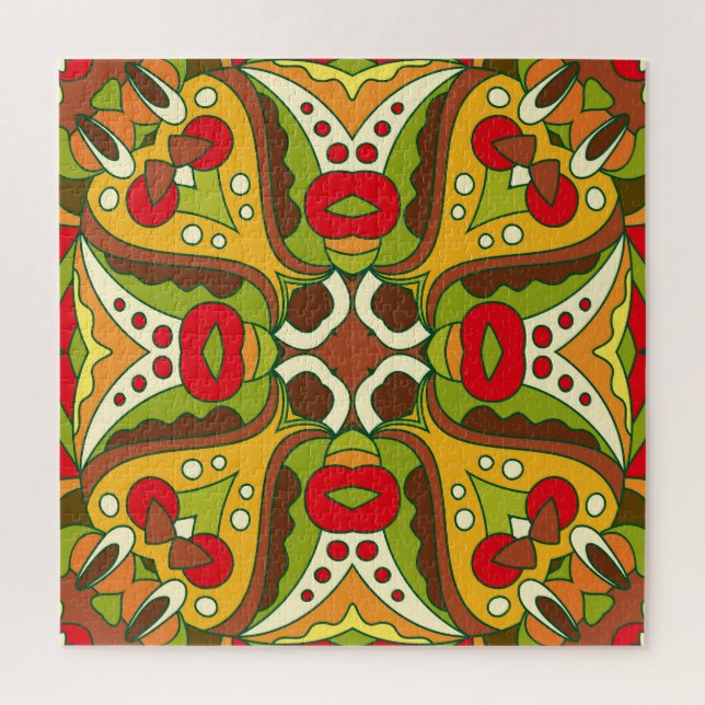 Orientalischer Stil Nahtloses Muster Puzzle (Vertikal)