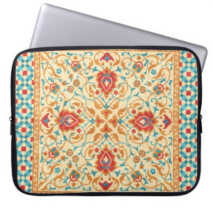 Orientalischer Teppich, Blumenmuster. Laptopschutzhülle