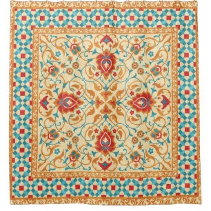Orientalischer Teppich, verzierte Blumenmuster, St Duschvorhang