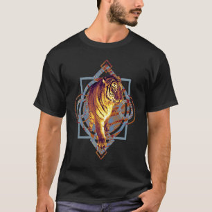 Orientalischer Tiger-Räuberkatze mit Ornament T-Shirt