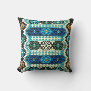Orientalischer türkischer persischer Teppich Blau Kissen