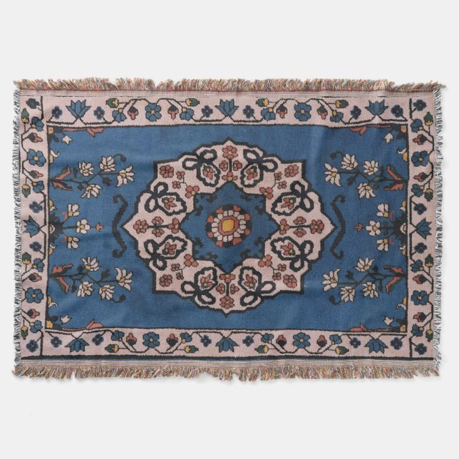 Orientalischer türkischer Teppich Blau Decke (Vorderseite)