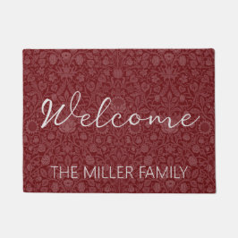 Orientalisches Blumendesign in dunkelrot Fußmatte