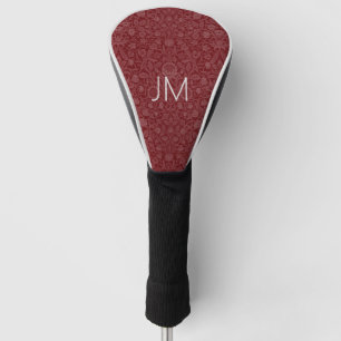 Orientalisches Blumendesign in dunkelrot Golf Headcover
