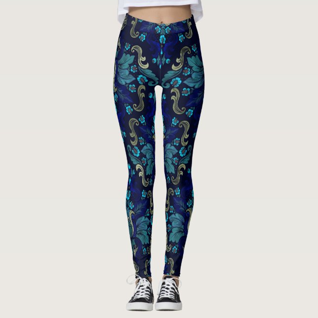 Orientalisches Damast-Muster Leggings (Vorderseite)
