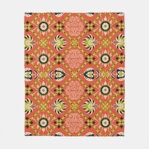 Orientalisches Damastmuster. Talavera-Keramik. Azu Fleecedecke