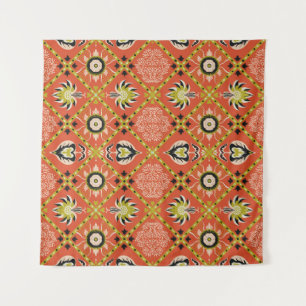 Orientalisches Damastmuster. Talavera-Keramik. Azu Wandteppich