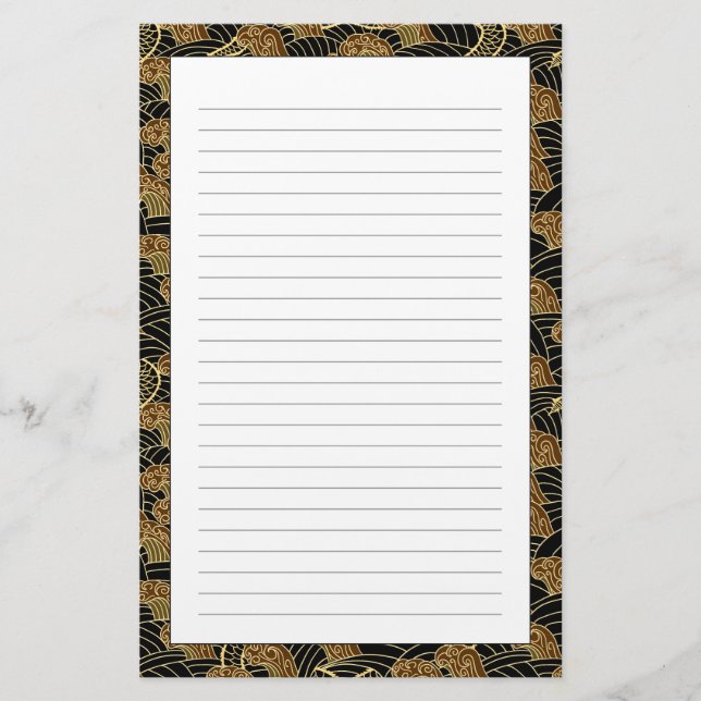 Orientalisches Drachenmuster Briefpapier (Vorderseite)