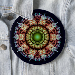 Orientalisches fraktales prächtiges Ornament Button