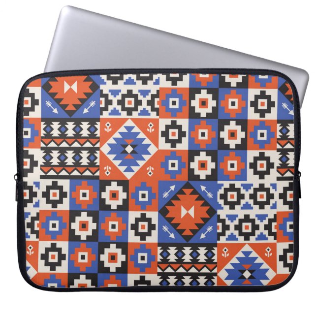 Orientalisches geometrisches nahtloses Muster. Eth Laptopschutzhülle (Vorderseite)