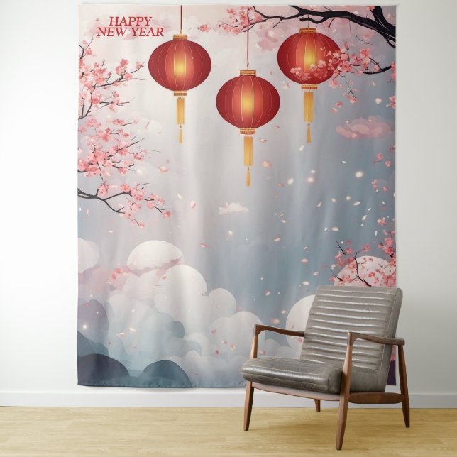 Orientalisches Glück im neuen Jahr Hintergrund Wandteppich (Beispiel)