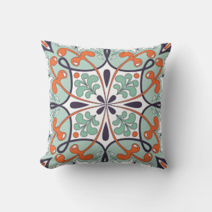 Orientalisches marokkanisches Fliesendesign mit Bl Kissen