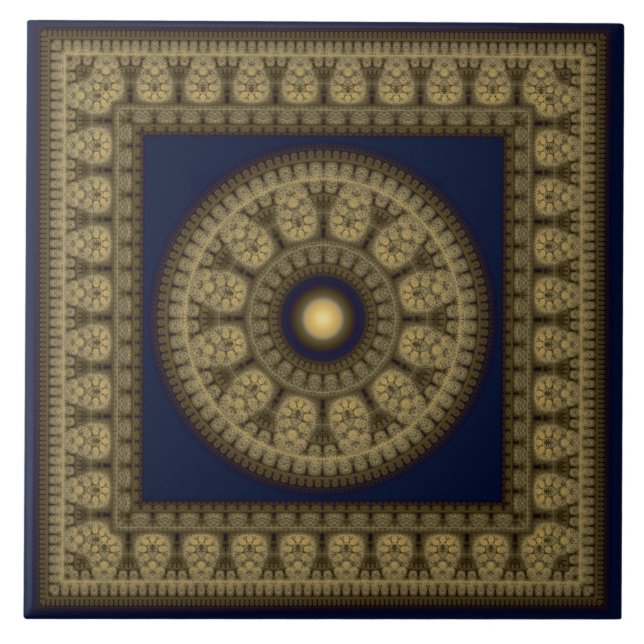 Orientalisches Mosaik gerahmt Mandala Fliese (Vorderseite)