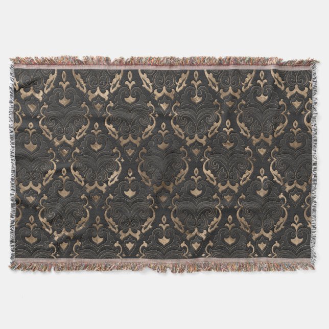 Orientalisches Muster - schwarzes Leder und Gold Decke (Vorderseite)