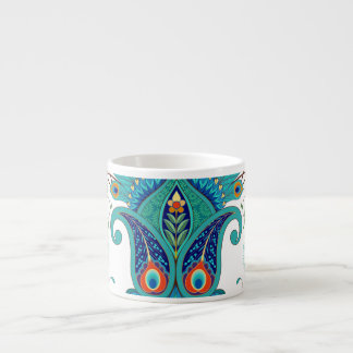 Orientalisches Paisley, Pfauenfeder-Muster. Espressotasse
