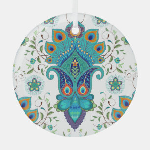 Orientalisches Paisley, Pfauenfeder-Muster. Ornament Aus Glas