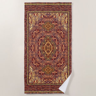 Orientalisches persisches rotes Gold Strandtuch