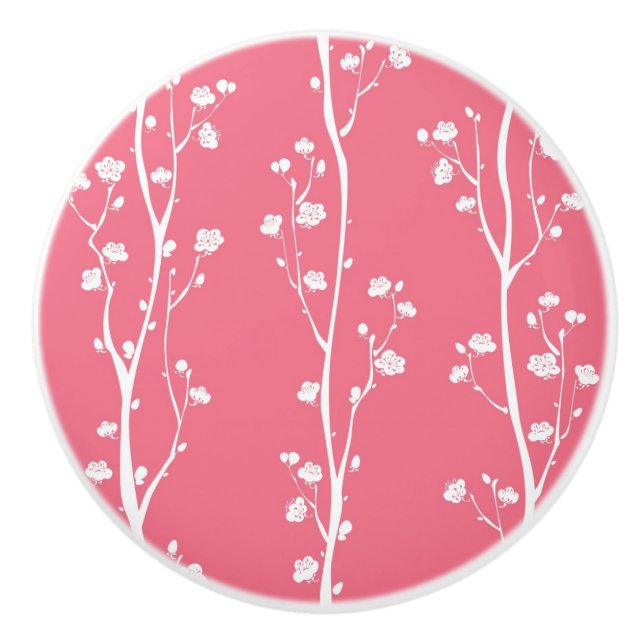 Orientalisches Pflaumenblütenmuster Keramikknauf (Vorderseite)