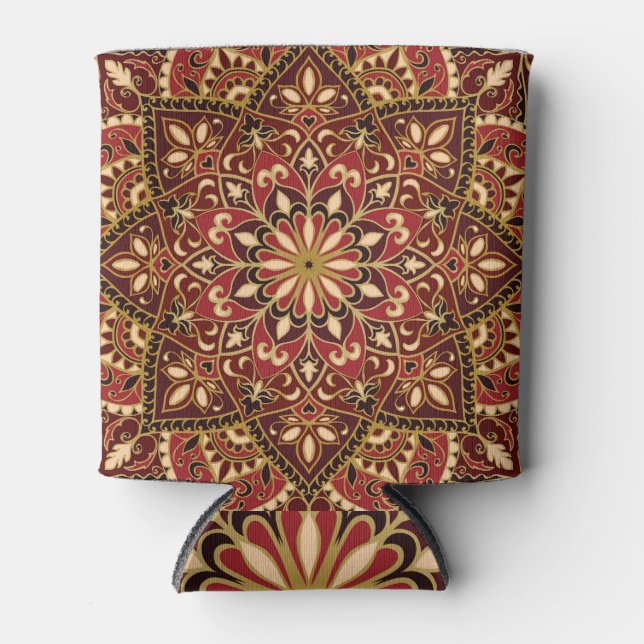 Orientalisches Rot: Vintager Blumenteppich Dosenkühler (Vorderseite)