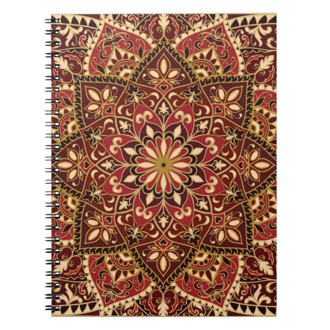 Orientalisches Rot: Vintager Blumenteppich Notizblock (Vorderseite)