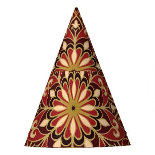 Orientalisches Rot: Vintager Blumenteppich Partyhütchen