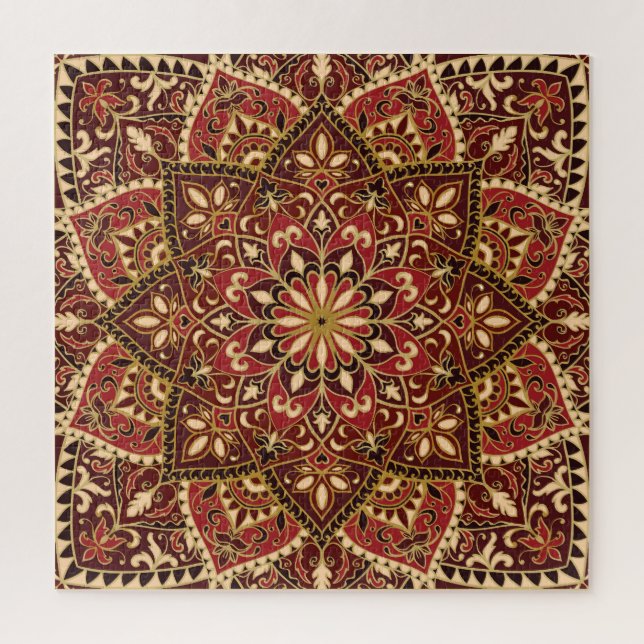 Orientalisches Rot: Vintager Blumenteppich Puzzle (Vertikal)