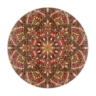 Orientalisches Rot: Vintager Blumenteppich Schneidebrett