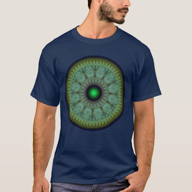 Orientalisches Rundmuster des Fraktals T-Shirt (Vorderseite)
