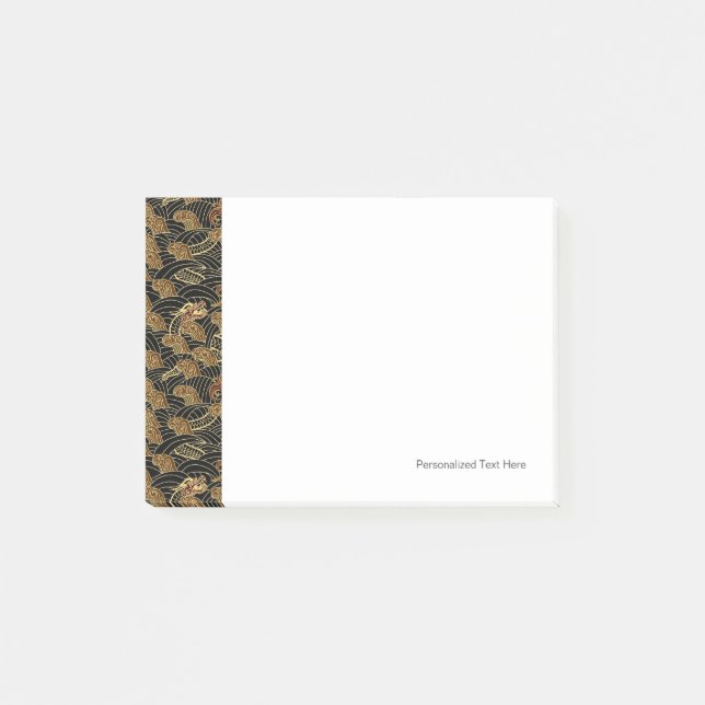 Orientalisches Seedrache-Muster Post-it Klebezettel (Vorderseite)