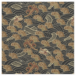 Orientalisches Seedrache-Muster Stoff