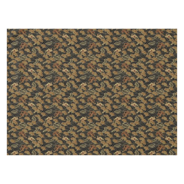 Orientalisches Seedrache-Muster Tischdecke (Vorderseite (Horizontal))