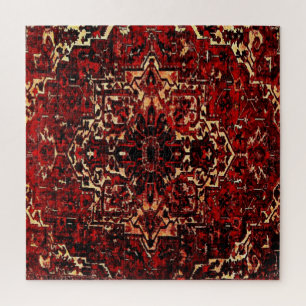Orientalisches Teppichdesign in dunkelrot Puzzle
