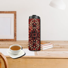 Orientalisches Teppichdesign in dunkelrot Thermosbecher
