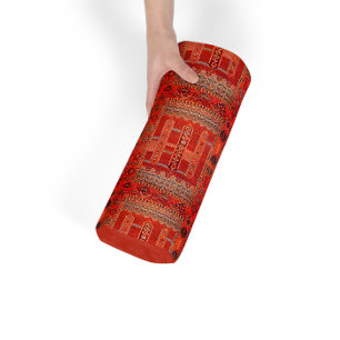 Orientalisches Teppichdesign in hellen Orangen Badhandtuch Set