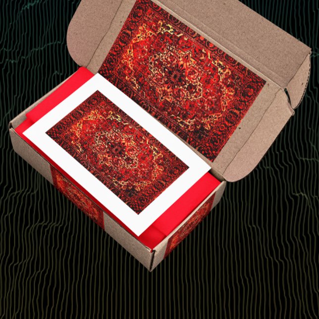 Orientalisches Teppichdesign in lebhaften Farben Rechteckiger Aufkleber (Von Creator hochgeladen)