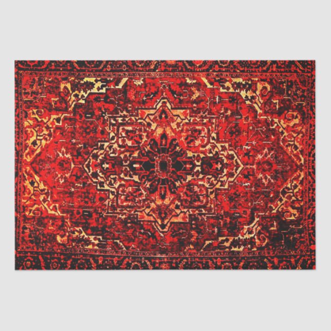 Orientalisches Teppichdesign in warmen Farben Seidenpapier (Vorderseite)