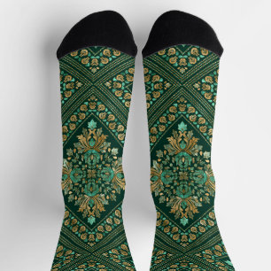 Orientalisches Vintage-Damaskus-Muster - Grün und Socken
